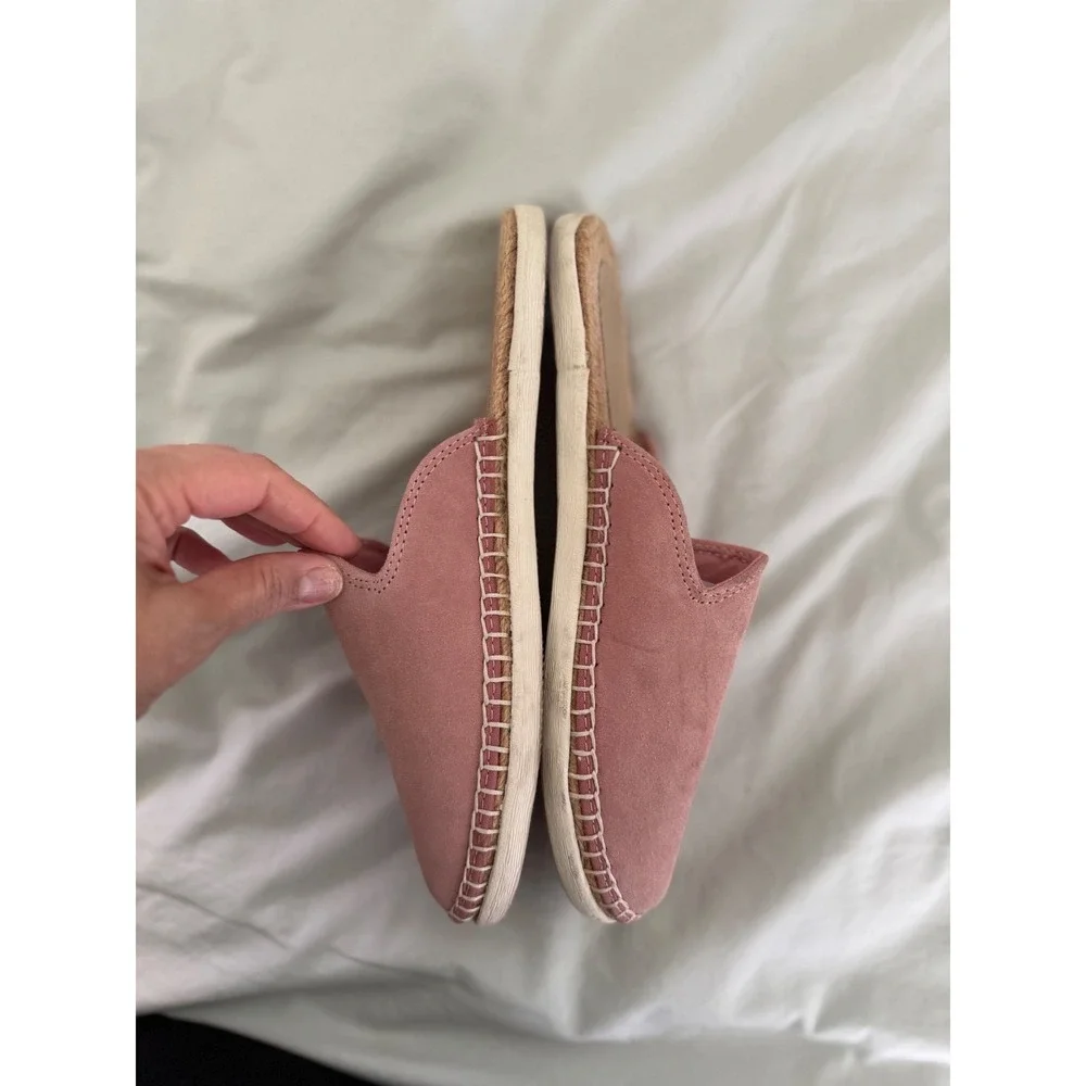 SeaVees Ocean Park Mule Blush Pink Suede Espadrille‎ Slides Coastal Chic